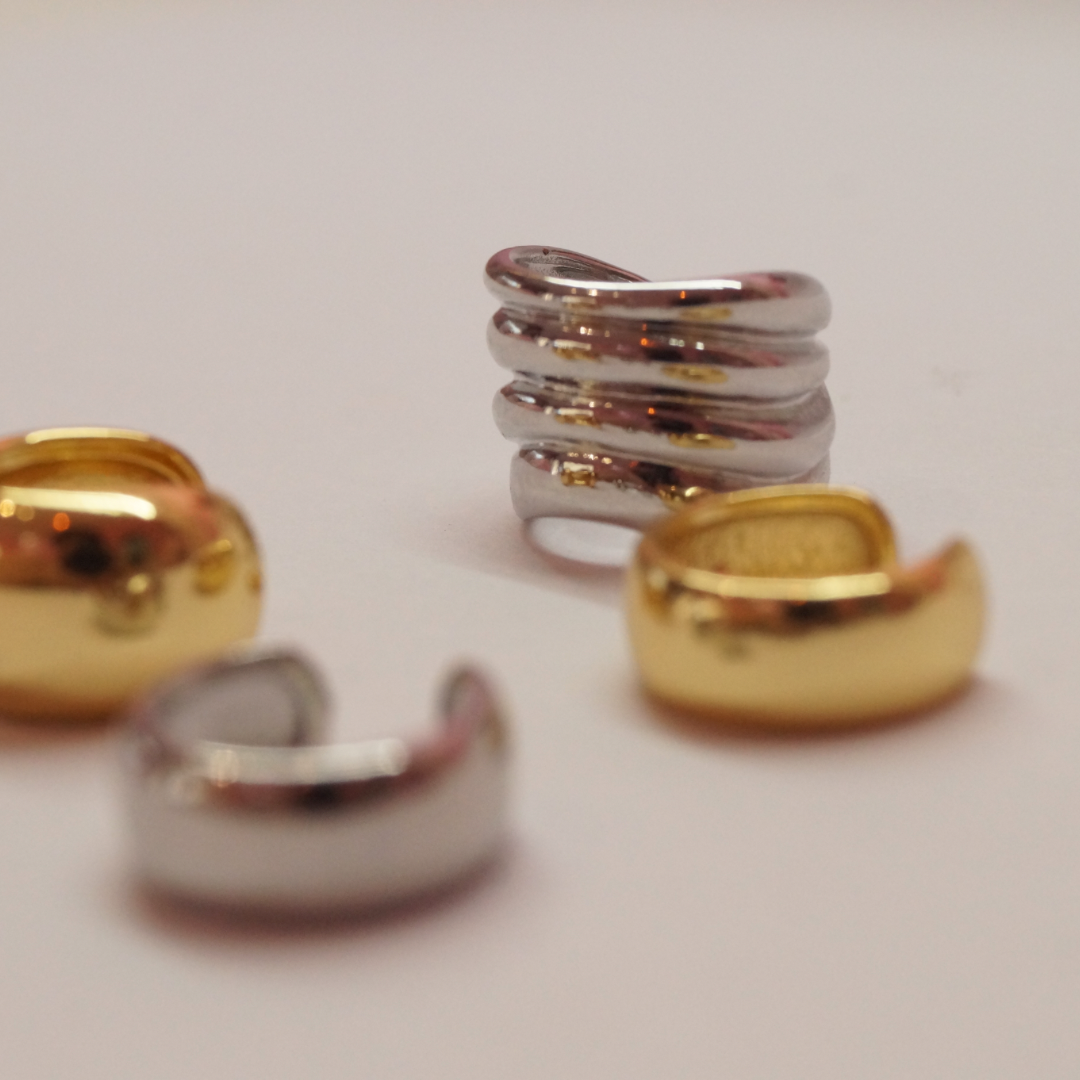 Earcuff Plateado Estelar