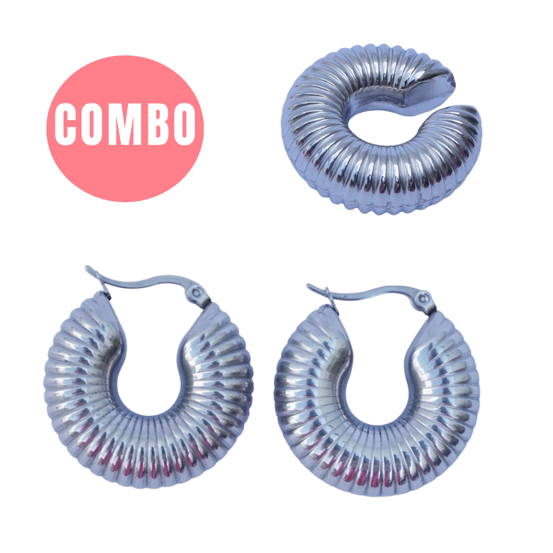 Combo chunky lineas plateado