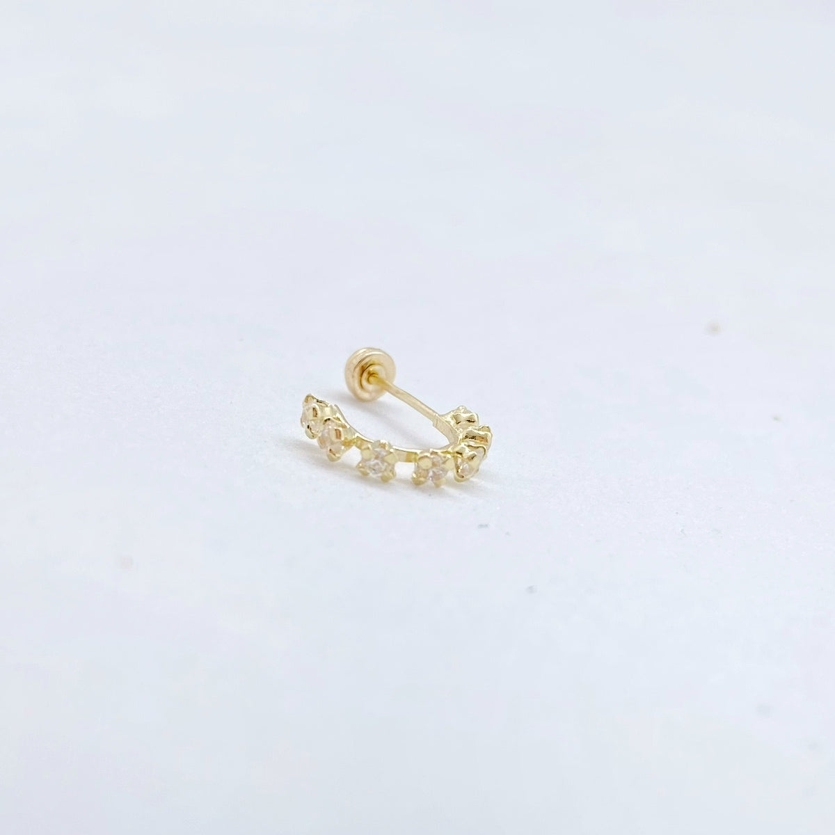 Arracada diamante oro 10k