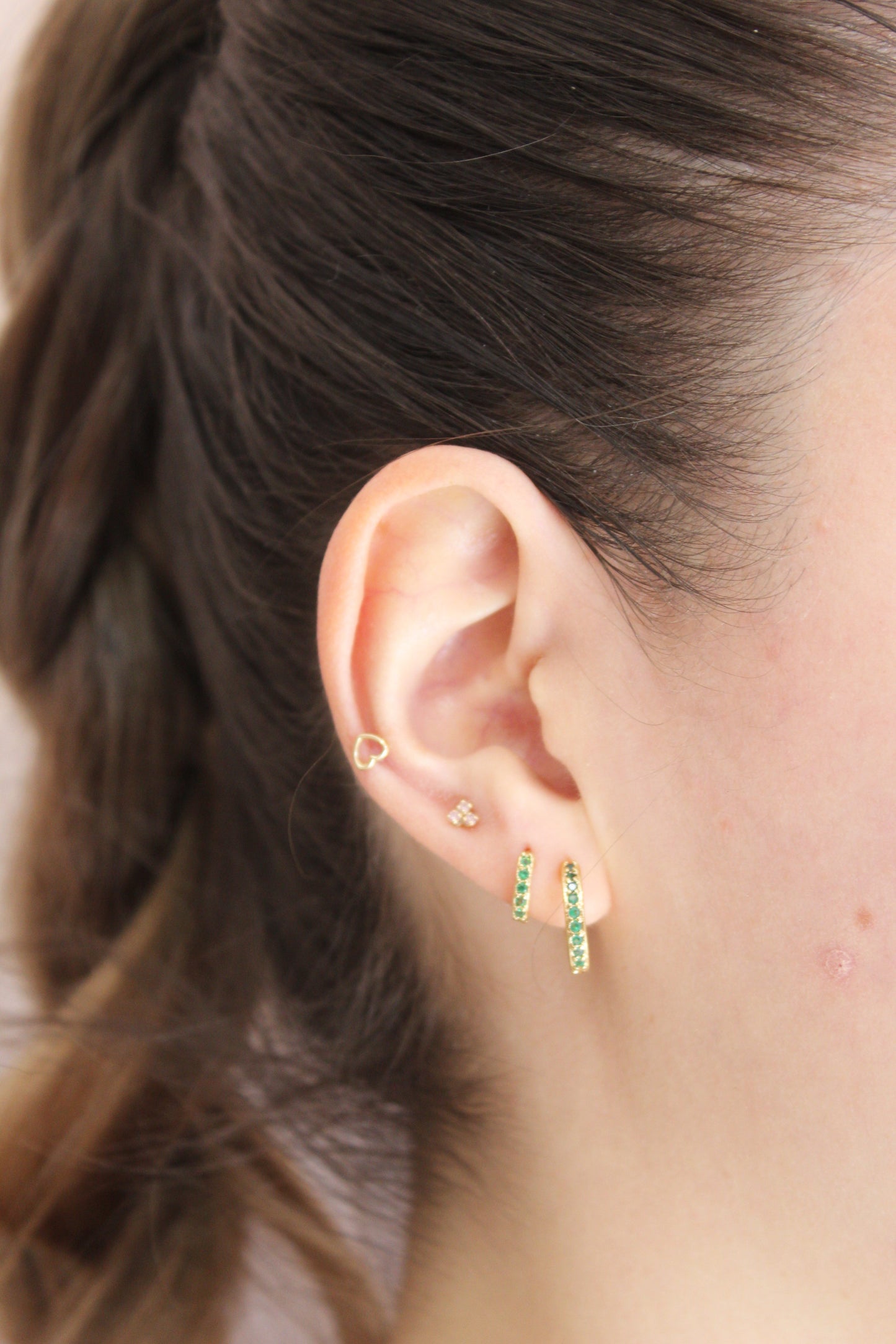 Arracada diamante verde